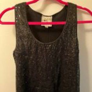 Pink Rose Sequined Black Tunic/Dress